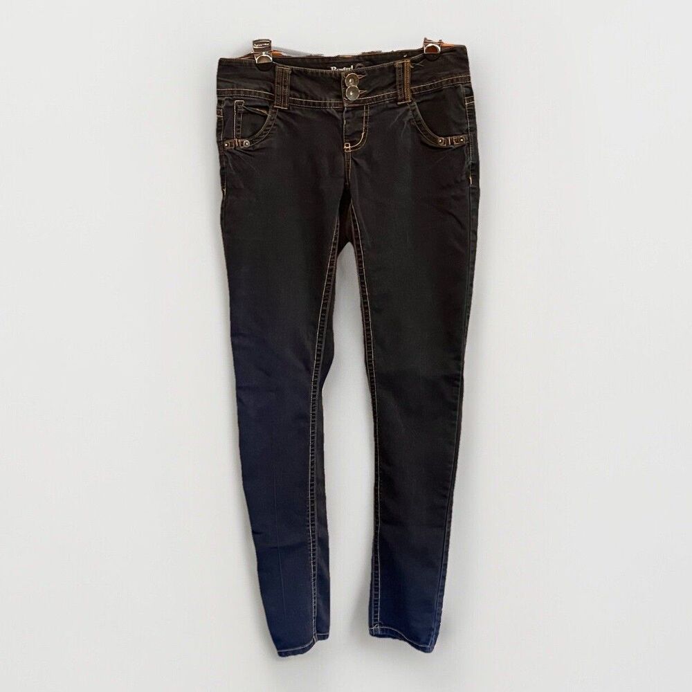 Rewind Y2K Slim Skinny Jeans Lightweight Low Rise Juniors 5 Dark Blue